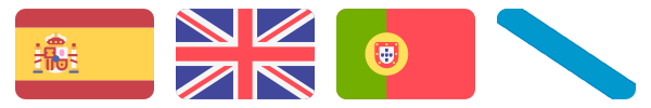 Imagen Banderas idiomas Español, Inglés, Portugués y gallego